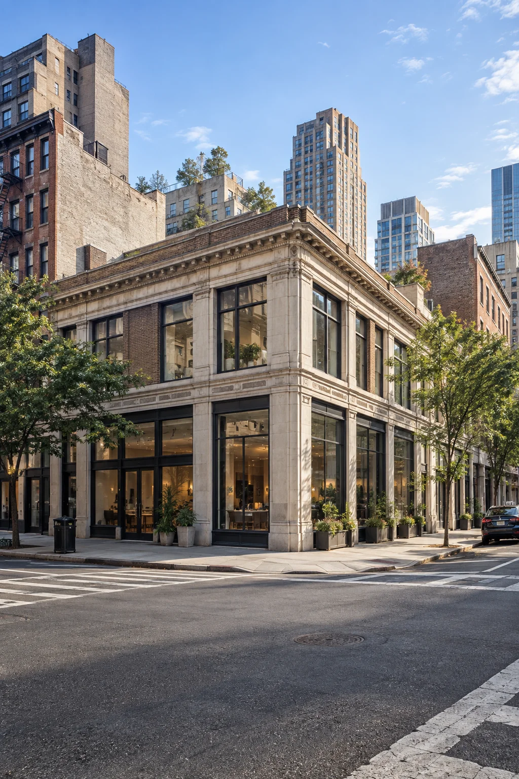 Prominent New York corner property