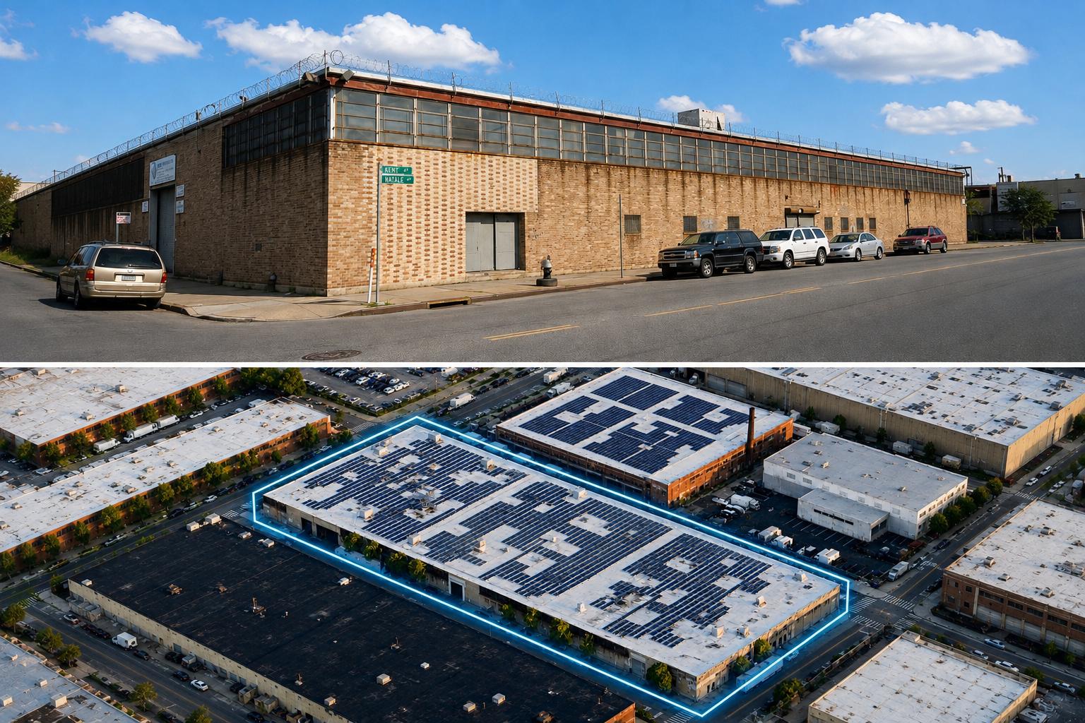 Industrial city block in East New York